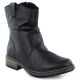 8. Rieker Z6883-00 Black Ruched Leather Women’s Ankle Boots