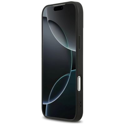 5. DKNY Repeat Texture Pattern with Tonal Stripe Case for iPhone 17 Pro Max - Black