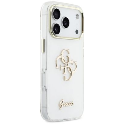 4. Guess IML 4G Script Metal Case for iPhone 17 Pro - White