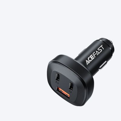 12. Acefast car charger 66W 2x USB Type C / USB, PPS, Power Delivery, Quick Charge 4.0, AFC, FCP, SCP black (B3 black)
