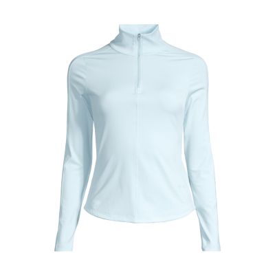 CASALL Women's Serene Half Zip Long Sleeve T-Shirt, Blue