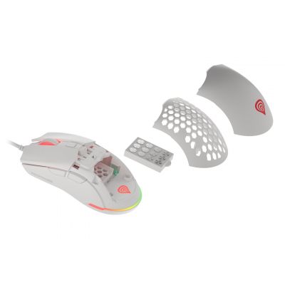 13. Genesis Krypton 750 Light 8000 DPI Gaming Mouse PAW3333 RGB White Gaming Mouse