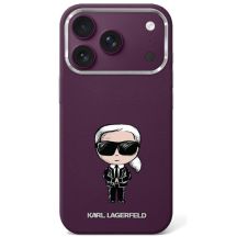 Karl Lagerfeld Smooth Ikonik Sketch MagSafe case for iPhone 18 Pro / 17 Pro - burgundy