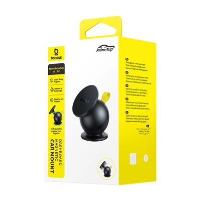 6. Baseus PrimeTrip VC1 Air Magnetic Dashboard Mount Compatible with MagSafe - Black