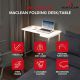 MACLEAN FOLDING DESK TABLE WITH WHEELS MACLEAN FOLDING DESK TABLE, WHITE, MOBILE, 100X65CM, MAX. 50KG, ANGLED, SHAPE