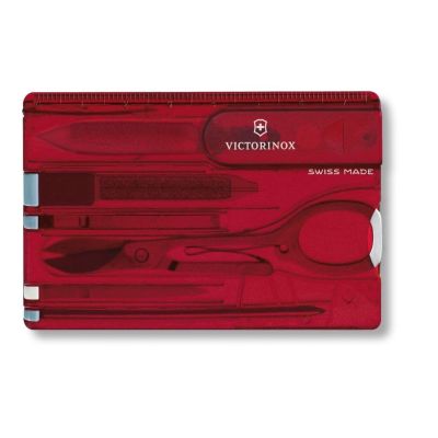 Victorinox V-0.71 00.T Taschenmesser Swiss Card, rot transparent