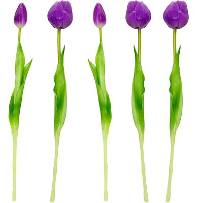 25. BOUQUET OF 5 PURPLE PEONY TULIPS 39 CM LIFE-LIKE SPRING DECORATION