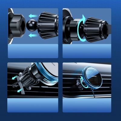 3. Joyroom car phone holder with Qi 15W inductive charger (MagSafe compatible) for air vent, silver (JR-ZS291)