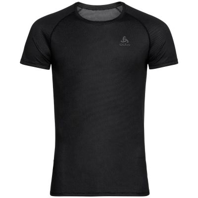 Men’s Odlo Active F-Dry Light Short-Sleeve Technical Sports Shirt, Breathable, Black (141162/15000)