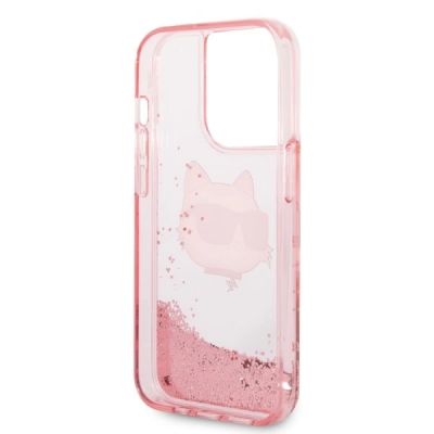 7. Karl Lagerfeld KLHCP14XLNCHCP iPhone 14 Pro Max 6.7" pink/pink hardcase Glitter Choupette Head