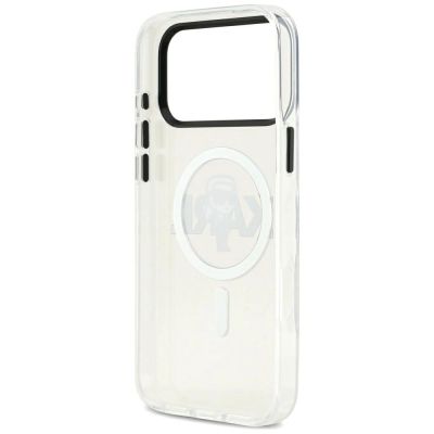 7. Karl Lagerfeld IML Karl Sketch Logo MagSafe Case for iPhone 17 Pro Max - Transparent