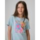 3. Girls' regular printed T-shirt 4F 4FJRSS26TTSHF4418-33S