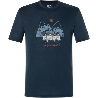 SUPER.NATURAL M DOLOMITES CAMPSITES TEE navy blue
