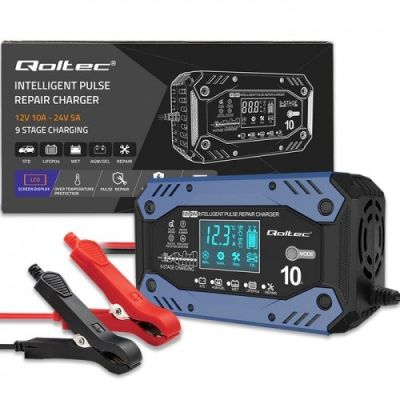 8. QOLTEC STD AGM GEL LIFEPO4 BATTERY CHARGER | RECTIFIER WITH REPAIR FUNCTION | 12-24V | 10A | LCD | 9-STEP CHARGING