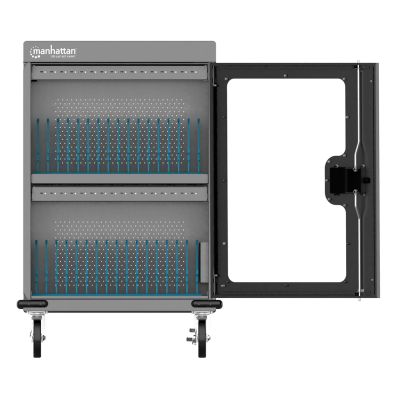 4. Manhattan 102353 Mobile Device Cabinet, Mobile Device Management Cart, Grey