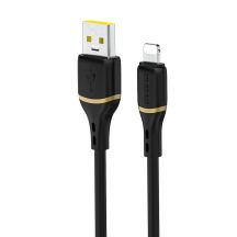 Dudao L25L 30W USB-A - Lightning Cable with Soft Silicone Braid Lightning 1m - Black