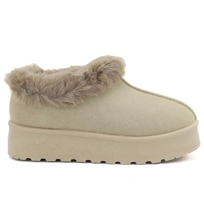 2. Women's beige Big Star snow boots with fur on the platform UU274204