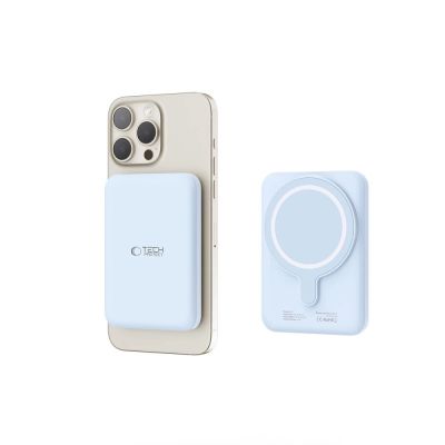4. Tech-Protect LifeMag PB10 Powerbank with MagSafe 5000mAh 15W USB-C port - blue + USB-C cable