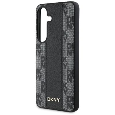 6. DKNY Leather Checkered Pattern MagSafe Case for Samsung Galaxy S25 Black