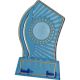 8. Plastic trophy - transparent - gold with space for a 25mm sticker and a 47mmX14mm TM plaque
