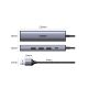 27. Ugreen multifunctional adapter HUB USB 3.0 - 3 x USB / Ethernet RJ-45 / USB Type C PD gray (CM475)