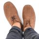 33. Rieker M RKR528 brown openwork leather shoes 