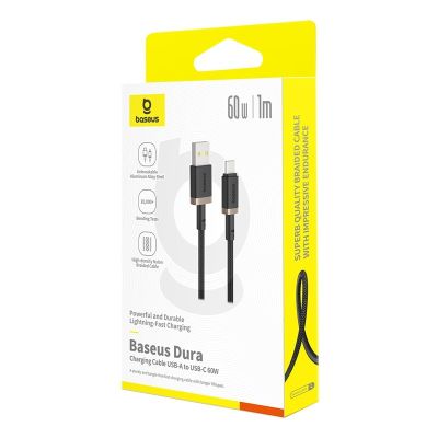 6. Baseus Dura USB-Type C Cable 60W 1m (Black-Gold)