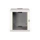 17. Unique 19" 12U 600x600 wall-mounted network cabinet, glass door, gray, undivided, assembled, 100kg