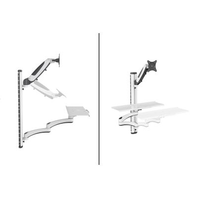 9. Single wall-mounted arm 1xLCD + keyboard, max. 32" and 8kg, 360° tilt and rotation (PIVOT)