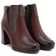 4. Women's ankle boots with a block heel and platform, insulated, dark brown, M.Daszyński AF125B-1