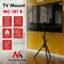 MACLEAN TV FLOOR MOUNT / STAND, 27-55", MAX. VESA 200X200, MAX. 60KG MC-181 B