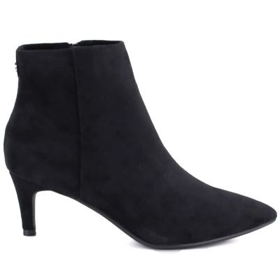 7. Women's insulated ankle boots with a low heel, suede, black, Sergio Leone BT-65