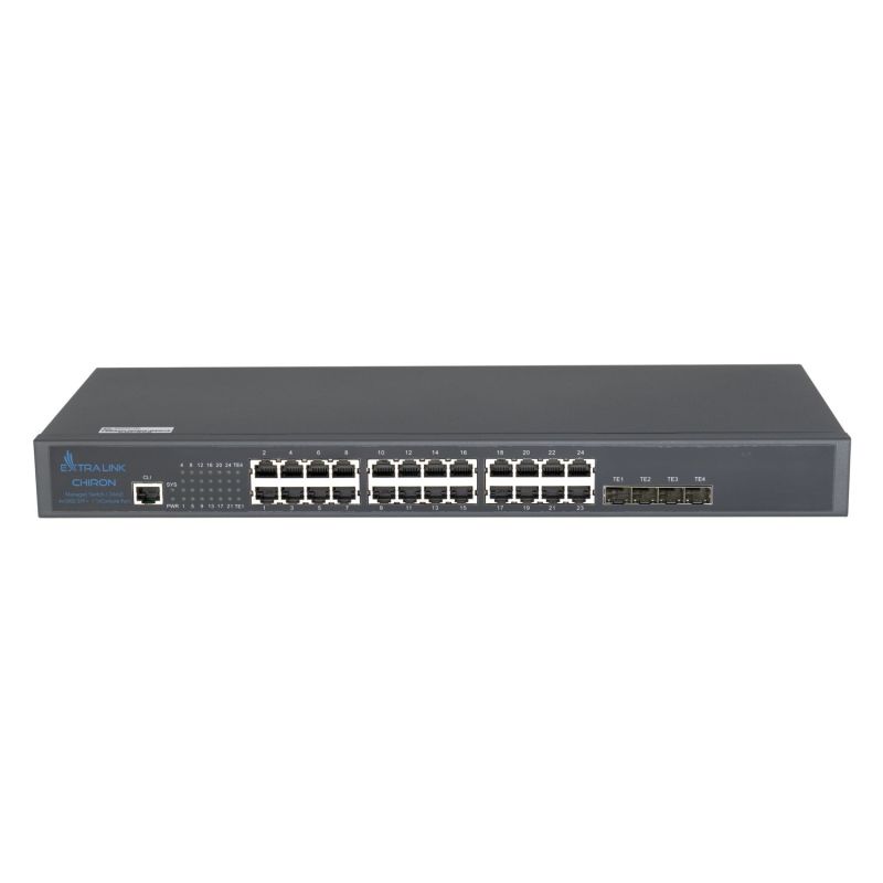 4. Extralink Switch Chiron 24x RJ45 1000Mb/s, 4x SFP+, L3, managed