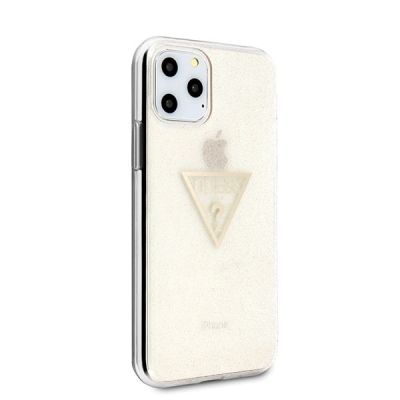 5. Guess GUHCN58SGTLGO iPhone 11 Pro gold/gold hard case Glitter Triangle
