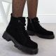 6. Women's Black Suede Leather Ankle Boots D&A S.Barski Premium Collection JC52-884