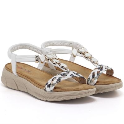 4. Women's white wedge sandals Artiker 58C0013