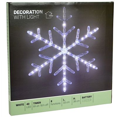 7. SNOWFLAKE DECORATIVE HANGING 40LED WHITE