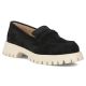 Women's leather suede loafers, black Filippo DP7554