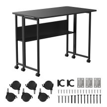 Folding Desk Table Maclean, Black, Mobile, 100 x 58 cm, Max. 50 kg, MC-126 B