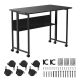 Folding Desk Table Maclean, Black, Mobile, 100 x 58 cm, Max. 50 kg, MC-126 B