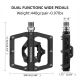 5. Rockbros PD15-BK Aluminum Alloy Bicycle Pedal Set - Black