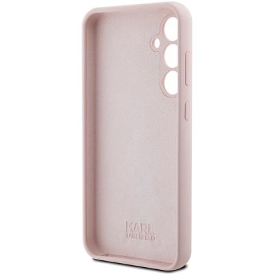 7. Karl Lagerfeld Silicone Choupette Metal Pin case for Samsung Galaxy S23 FE - pink