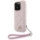 Karl Lagerfeld Quilted Initial Logo & Chain Strap iPhone 16 Pro Case - Pink