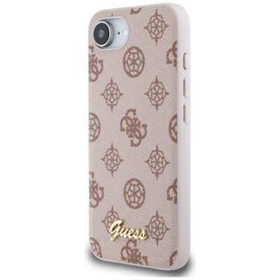 2. Guess Peony Script Logo MagSafe iPhone 16e Case - Brown