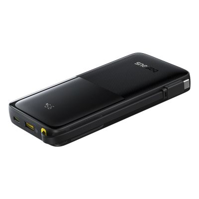 5. Baseus Bipow 2 10000mah 20W Powerbank with Digital Display with Built-in USB-C Cable - Black