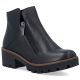 7. Women's leather ankle boots with a block heel, black, Rieker 79254-00