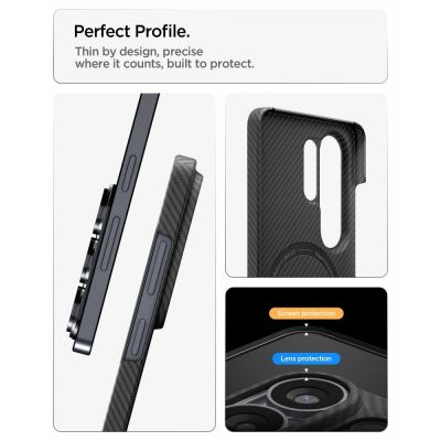 14. Spigen AirSkin Aramid Mag MagSafe Case for Samsung Galaxy S26 Ultra - Black