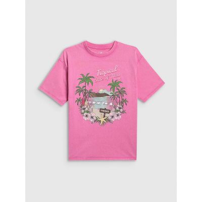 6. Girls' cotton T-shirt 4F 4FJRSS26TTSHF3981-54S