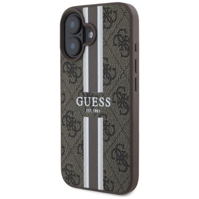 10. Guess 4G Printed Stripes MagSafe iPhone 16 Case - Brown