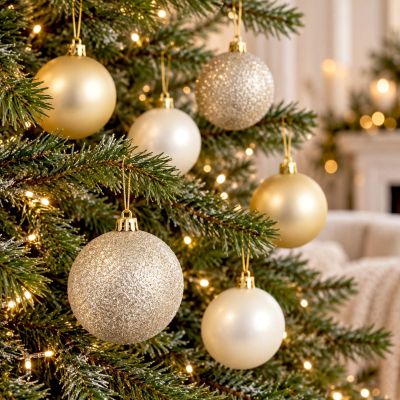 4. DECORATIVE PLASTIC SHATTER-RESISTANT BAUBLES 6 PCS 80 MM NOELLE